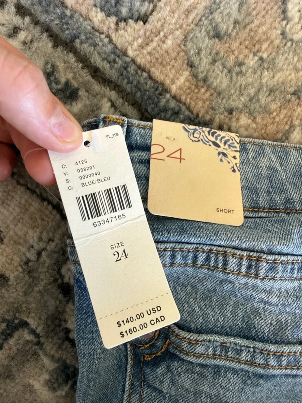 Anthropologie Blue Distressed Denim Cutoff Shorts with Embroidery - Picture 7 of 7